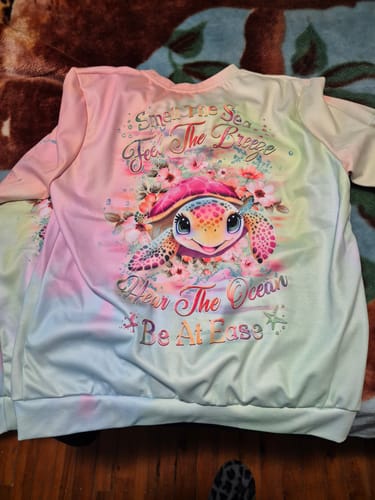 Customer photo review of SMELL THE SEA FEEL THE BREEZE TURTLE ALL OVER PRINT - YHHG2509234
