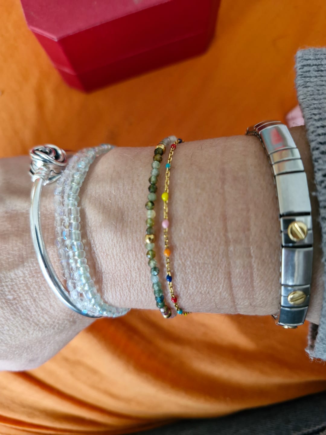 Customer photo review of Pulsera Murano Color