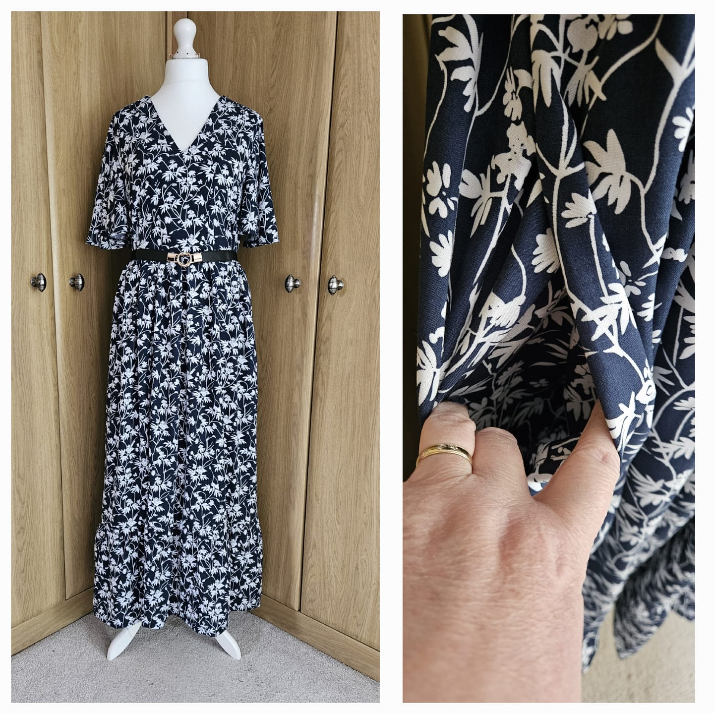Customer photo review of Busy Flower Vines Viscose Challis Fabric