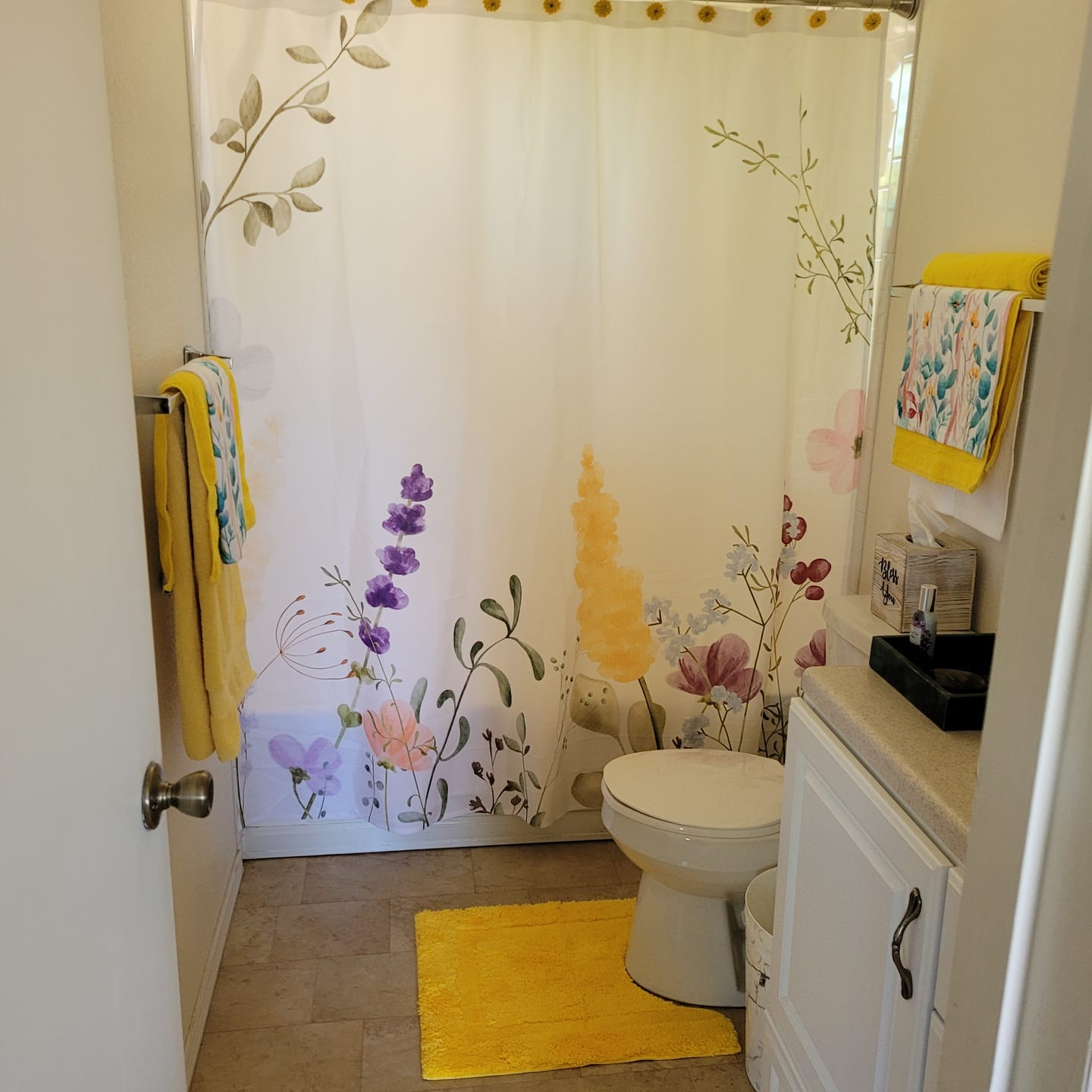 Customer photo review of Wildflowers Shower Curtain - White