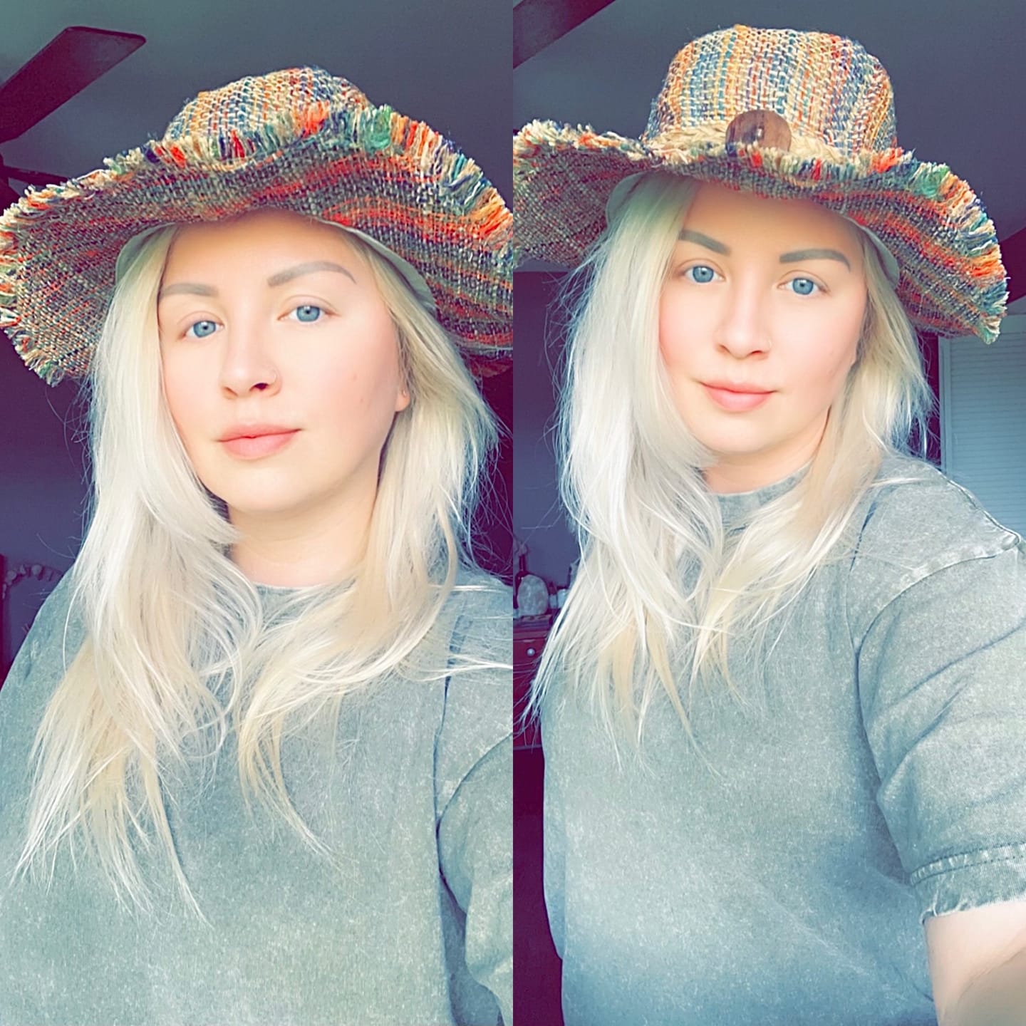 Customer photo review of Rainbow Woven Hemp Hat
