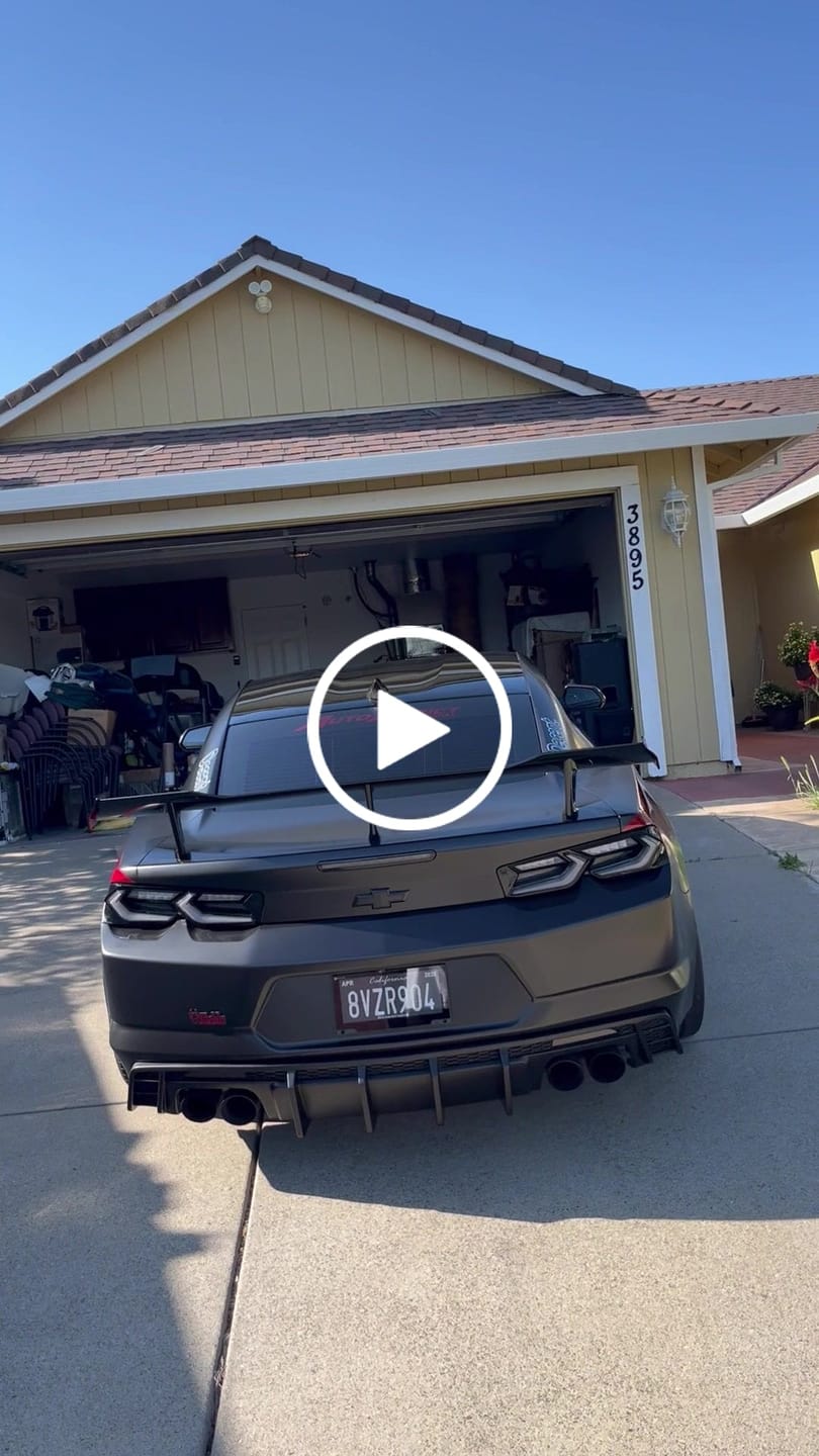 Customer video review of 2016-2025 Chevy Camaro Evo Style Shark Fins Rear Diffuser Quad/Single Tips SS/RS/LT w/ Smoke Reflectors