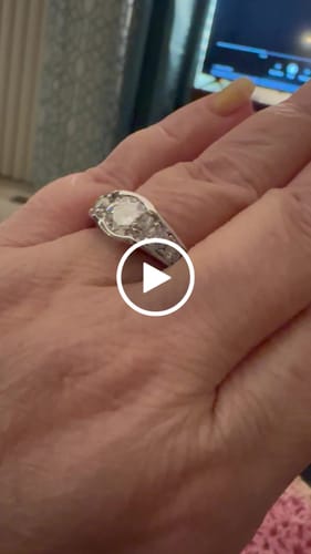 Customer video review of Bezel Round Moissanite Channel Euro Shank Engagement Ring
