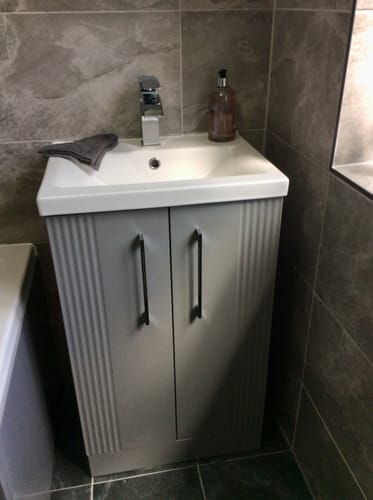 Customer photo review of Nuie Deco 500mm Floor Standing 2 Door Vanity & Basin 1 - Satin Grey