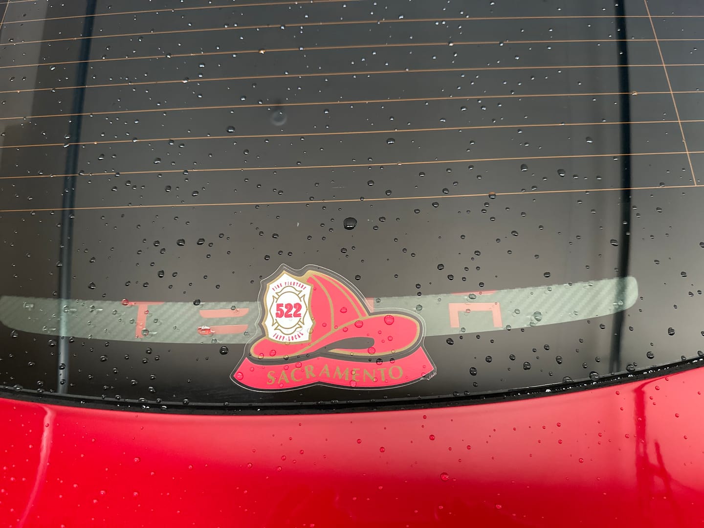 Customer photo review of Custom Rear Windscreen Brake Light Decals For Tesla Model 3 2017-2023