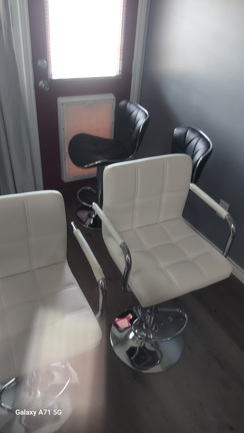 Customer photo review of Adjustable Square Bar Stools with Arm Rest (Set of 2)