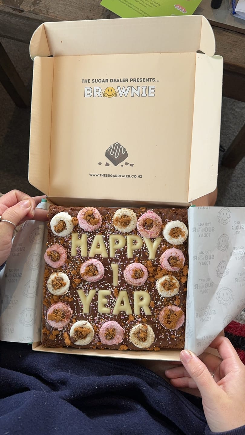 Customer photo review of OG custom message brownie