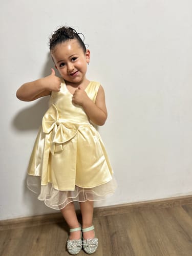 Customer photo review of Baby Girl Bow-knot Birthday Party Dress Toddler Christmas Dress Little Girl Baptism Dress