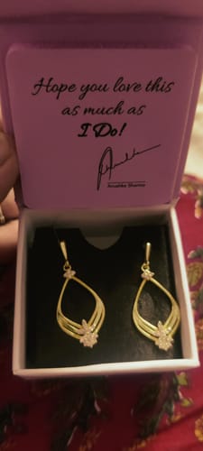 Customer photo review of Golden Princess Earrings