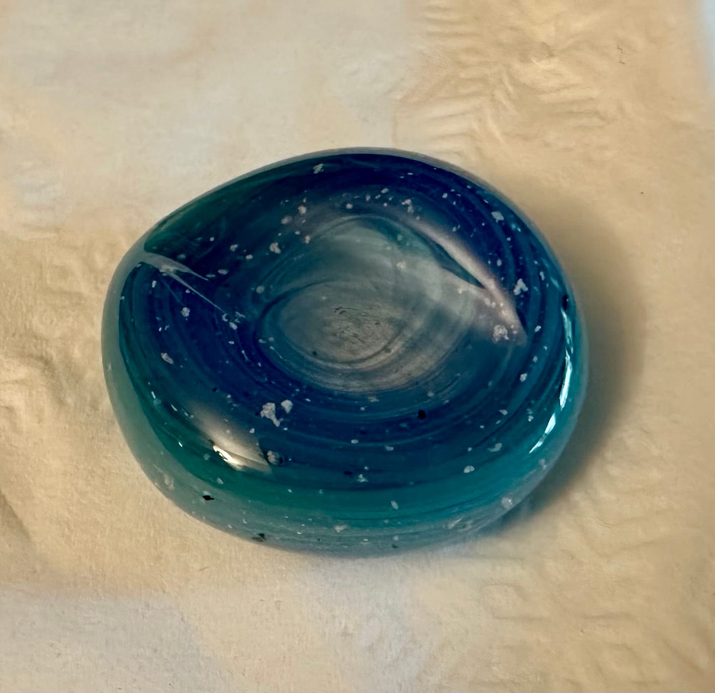 Customer photo review of Elemental Worry Stone with Cremation Ash