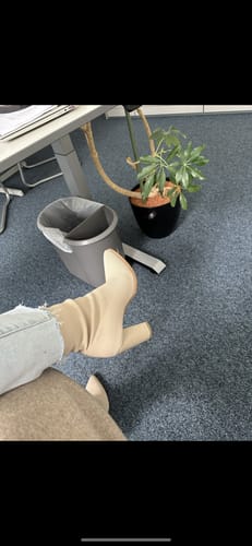 Customer photo review of Khloe Sock Boots - Beige