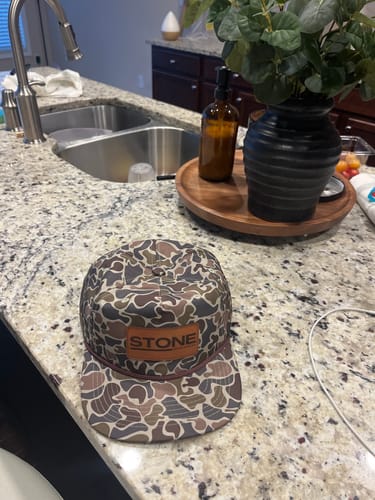 Customer photo review of Custom Leather Patch Rope Hat
