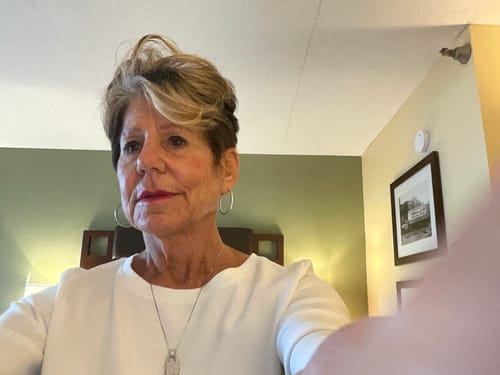 Customer photo review of CZ Medium Inside-Out Hoop Earrings in Sterling Silver 1.4"