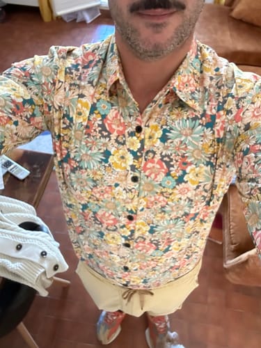 Customer photo review of Chemise à manches longues imprimé floraux homme