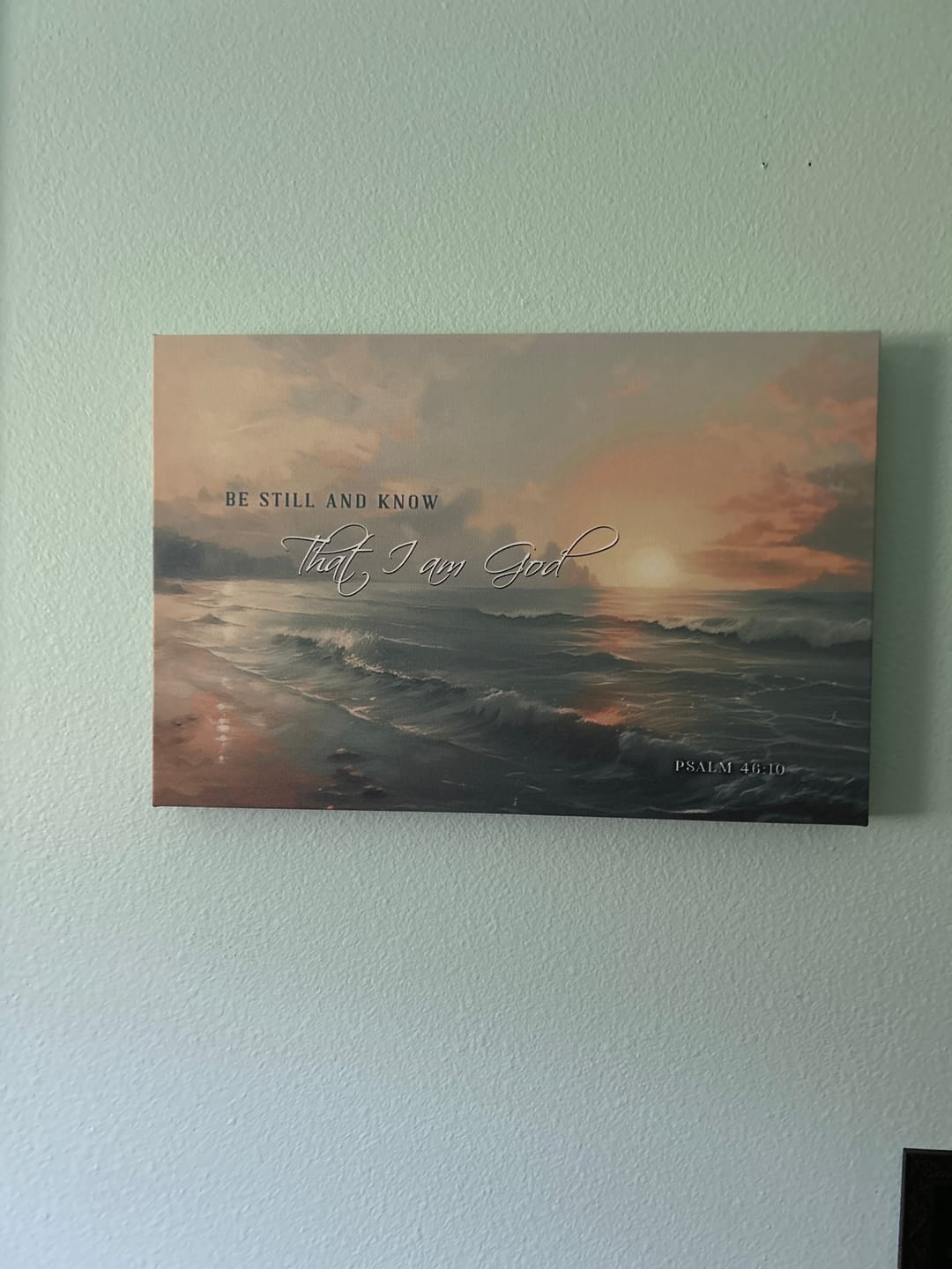 Customer photo review of Be Still and Know, Seascape, Psalm 46:10 Wall Art Canvas Print