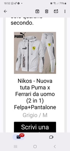 Customer photo review of Nikos - Nuova tuta Puma x Ferrari da uomo  (2 in 1) Felpa+Pantalone