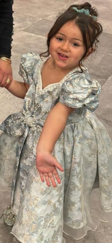 Customer photo review of Girl Summer Birthday Party Dress Baby Girl Vintage Bow Puffy Formal Princess Dress