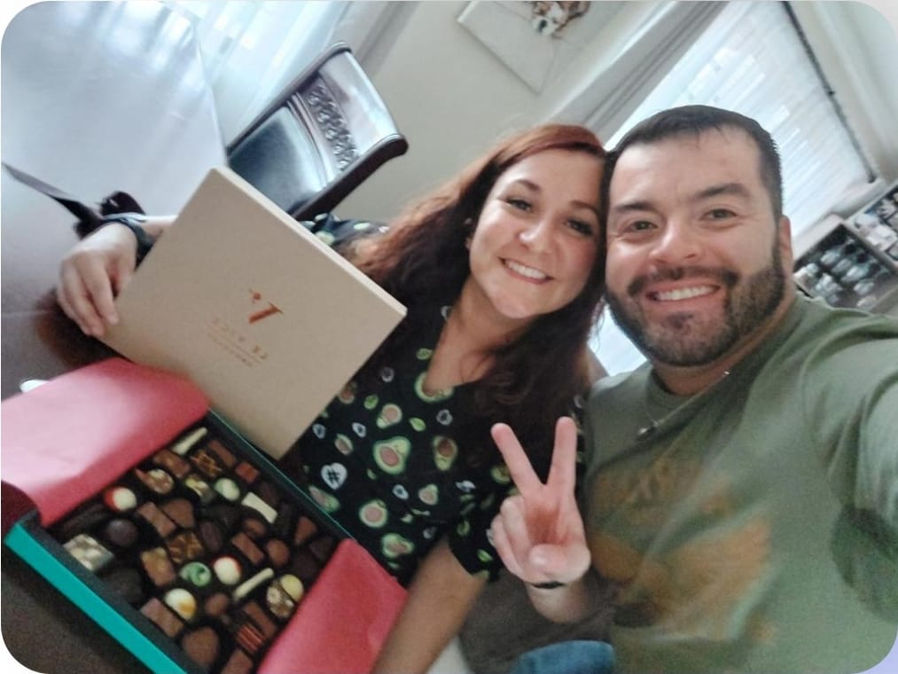 Customer photo review of Caja 40 bombones