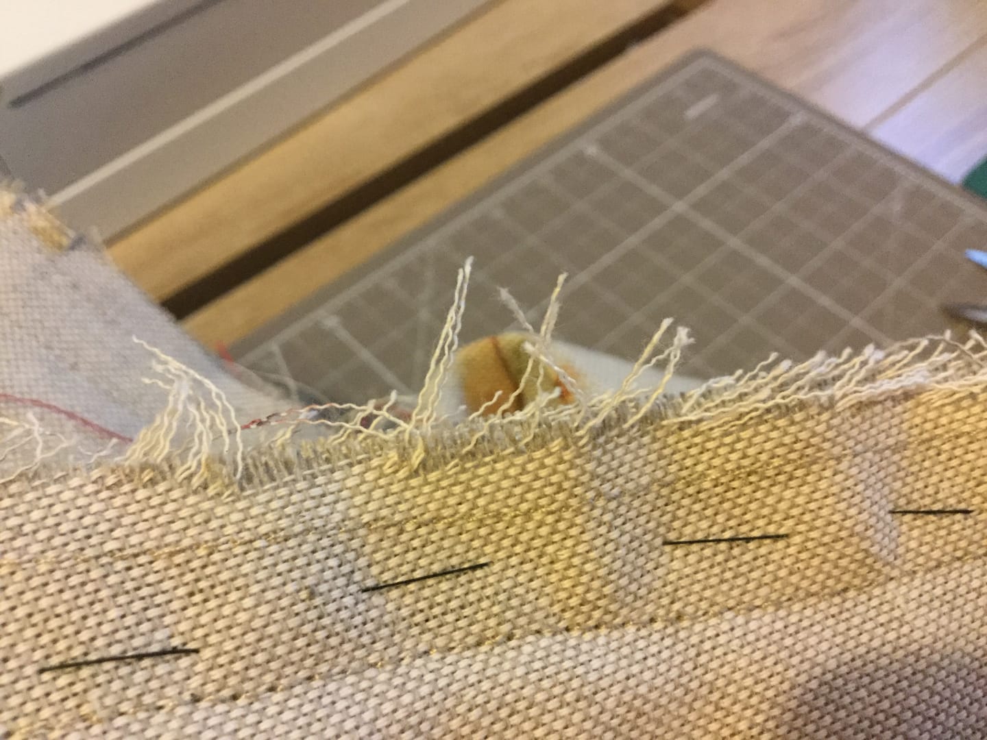 Customer photo review of Field Mouse Digital Linen Look Polycotton Fabric