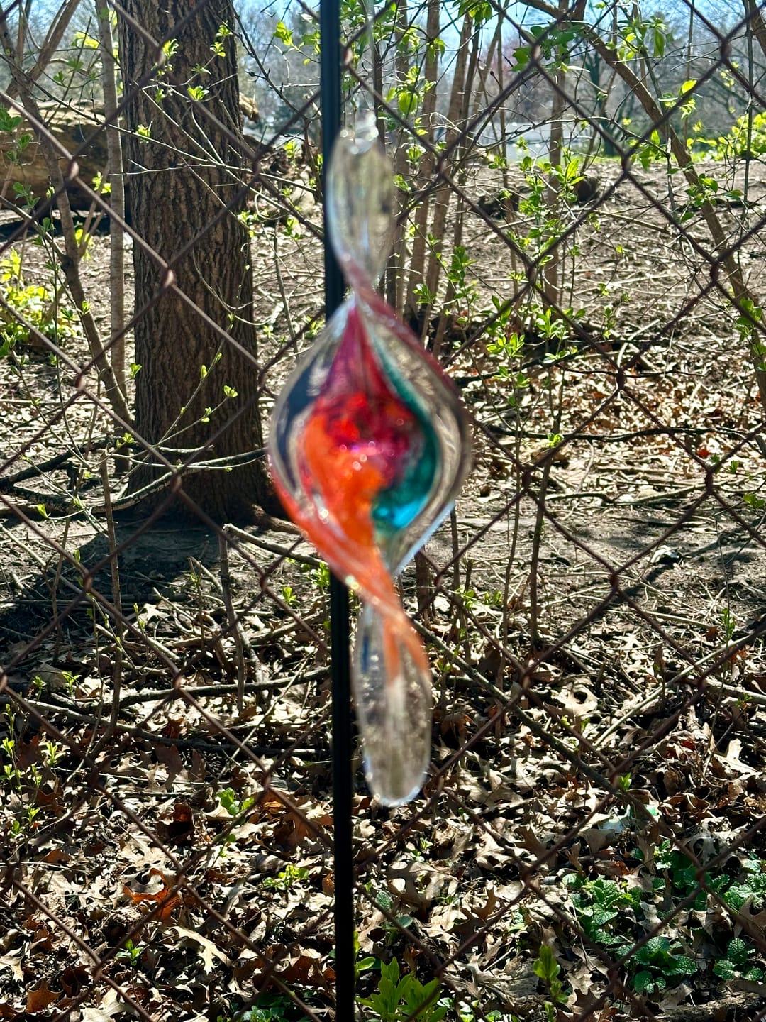 Customer photo review of Dichroic Spinner Suncatcher with Infused Cremains