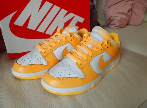 Customer photo review of Nike Dunk Low Laser Orange