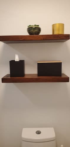 Customer photo review of Rustic Floating Shelves