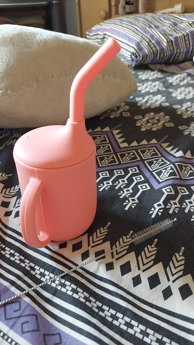 Customer photo review of Silicone Straw Cup with straw cleaner