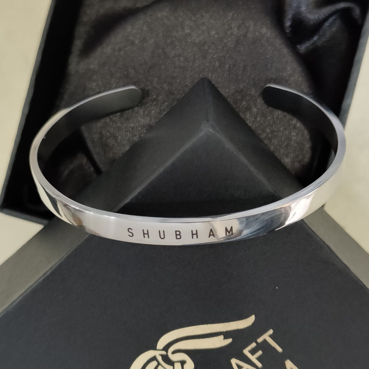 Customer photo review of Personalised Silver Kada