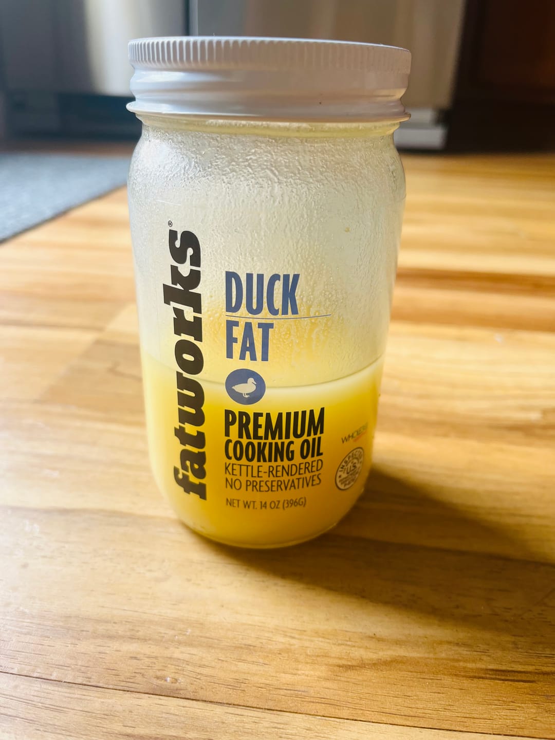 Customer photo review of Cage Free Duck Fat (14 oz)