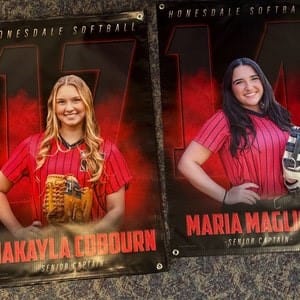 Customer photo review of Custom Sports Banner - The GOAT Softball