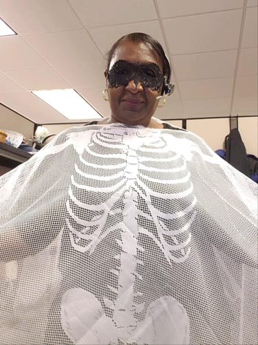 Customer photo review of Just Love Skulls Lace Poncho