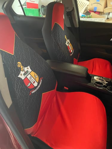 Customer photo review of Fraternity Car Seat Cover - Kappa Alpha Psi Nupe Frat