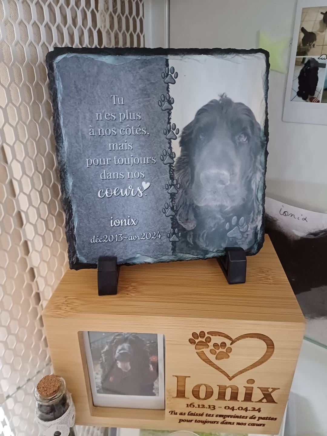 Customer photo review of Toujours dans mon cœur - Plaque d'ardoise personnalisée