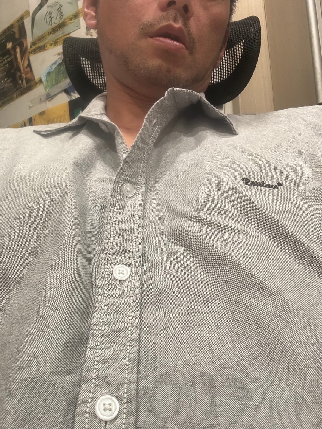Customer photo review of Cleanfit　赤ヒモ付き　刺繍入りオックスフォード長袖シャツ