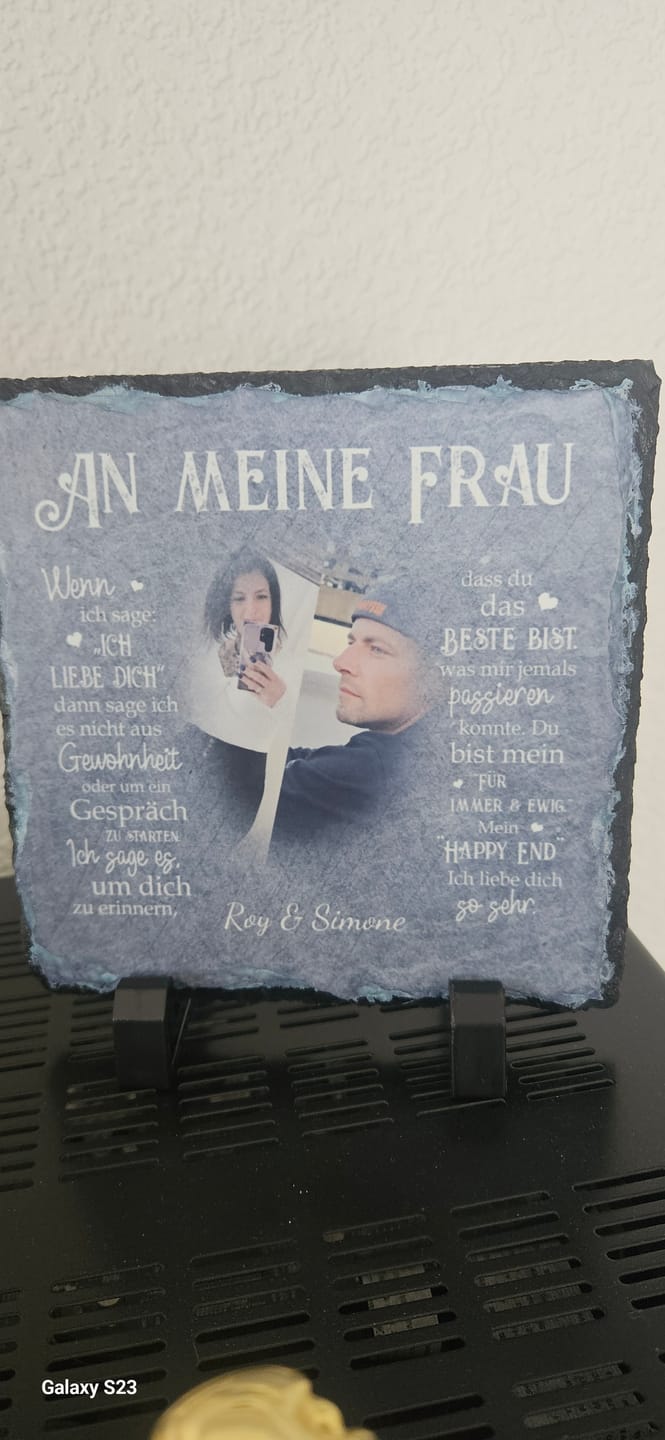 Customer photo review of An meinen Schatz - Paar-Schieferplatte
