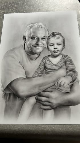Customer photo review of Portrait Zeichnen Lassen - Portraitzeichnungen vom Foto als Geschenk - Auftragsmalerei