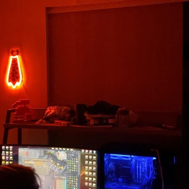 Customer photo review of INFERNAL CAPE LED NEON SIGN