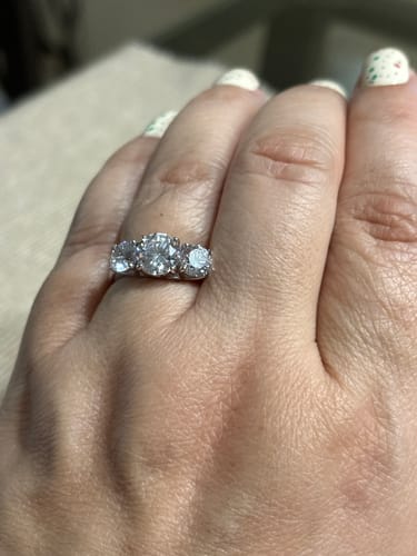 Customer photo review of 3-Stone 2ct CZ Ring in Sterling Silver
