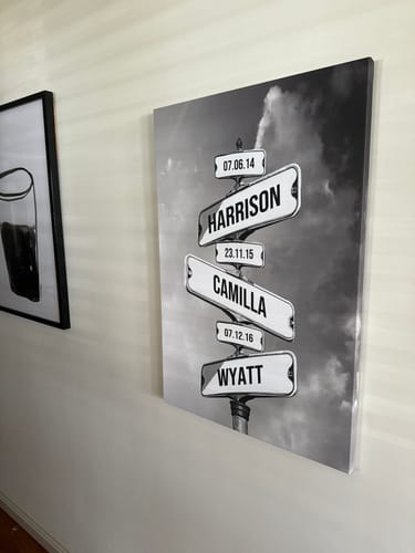 Customer photo review of DATE OF BIRTH OF CHILDREN by Cstm Canvas