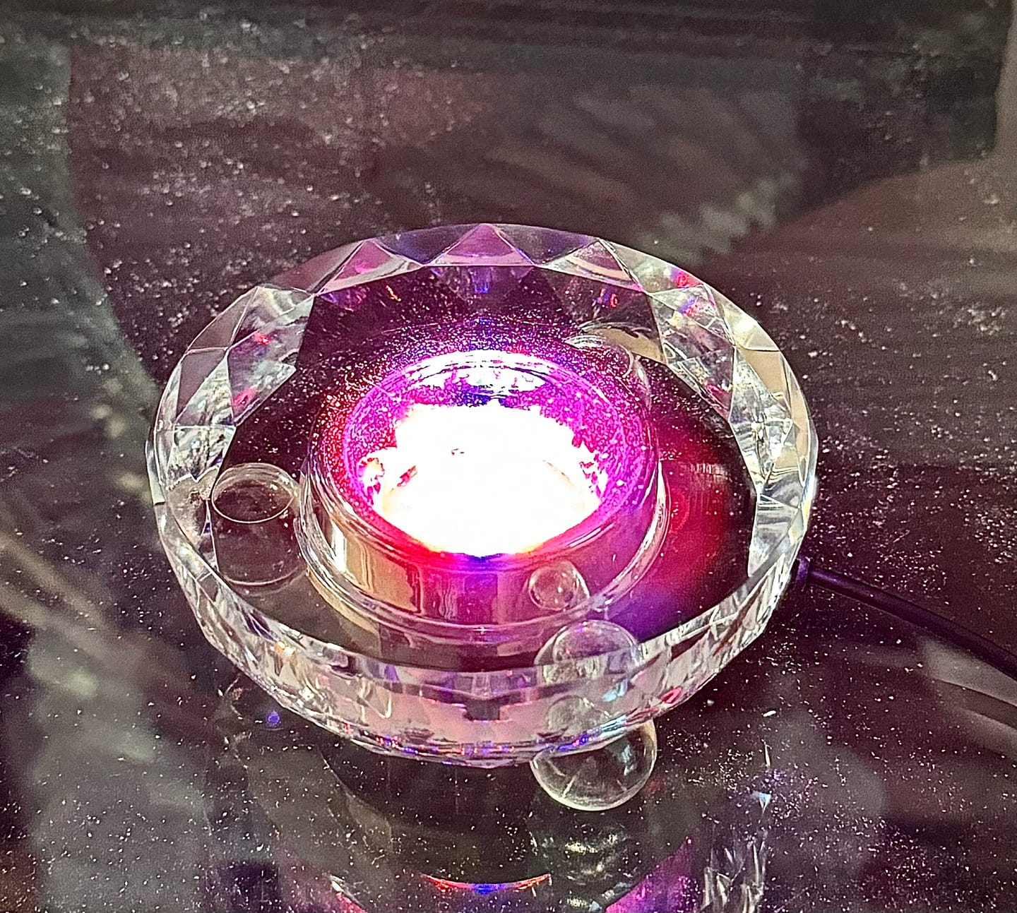 Customer photo review of Multi-Color Lucite Light Stand