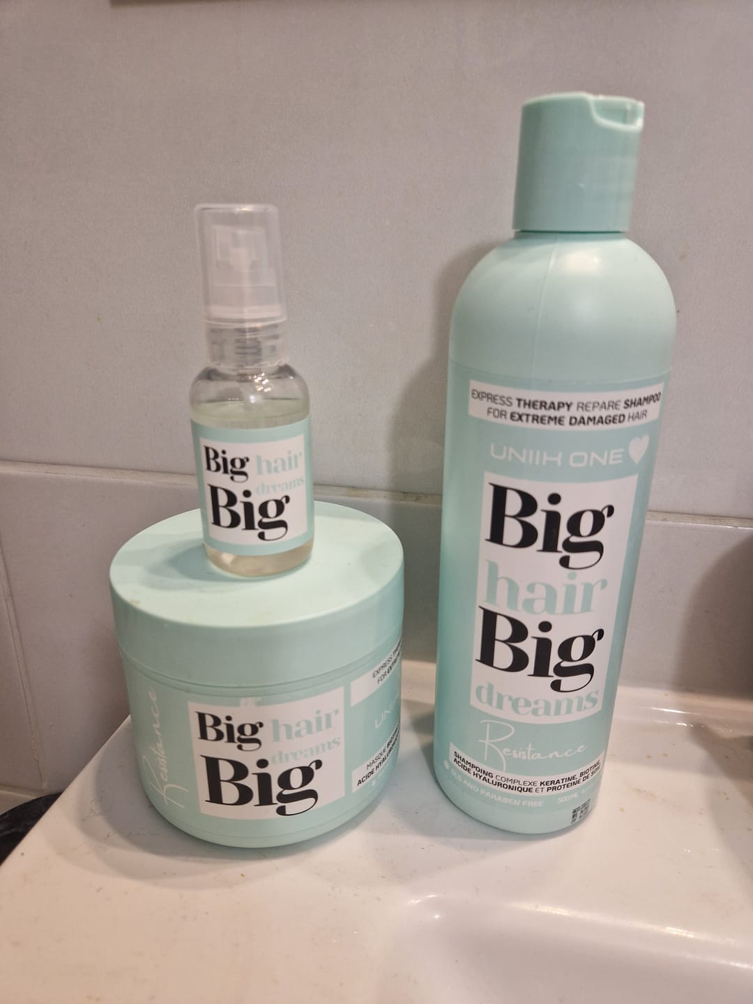 Customer photo review of Gamme Résistance - Kit Complet - Shampooing, masque et sérum