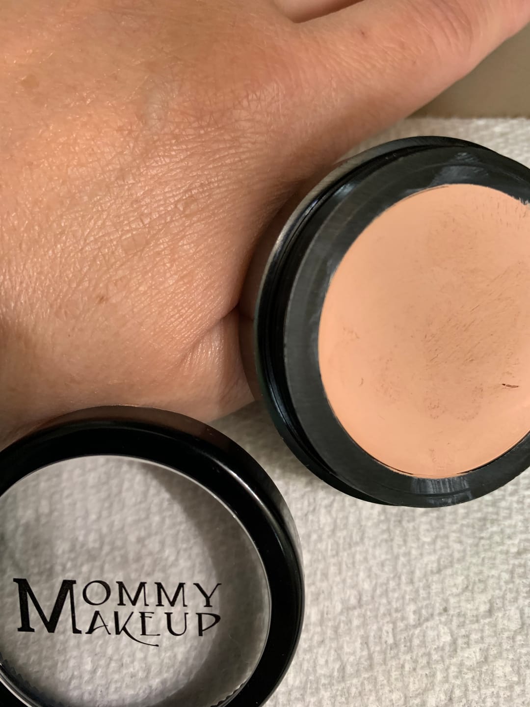 Customer photo review of Mommy's Little Helper Concealer, Eyeshadow Base & Face Cover Up - RESTED (Medium)