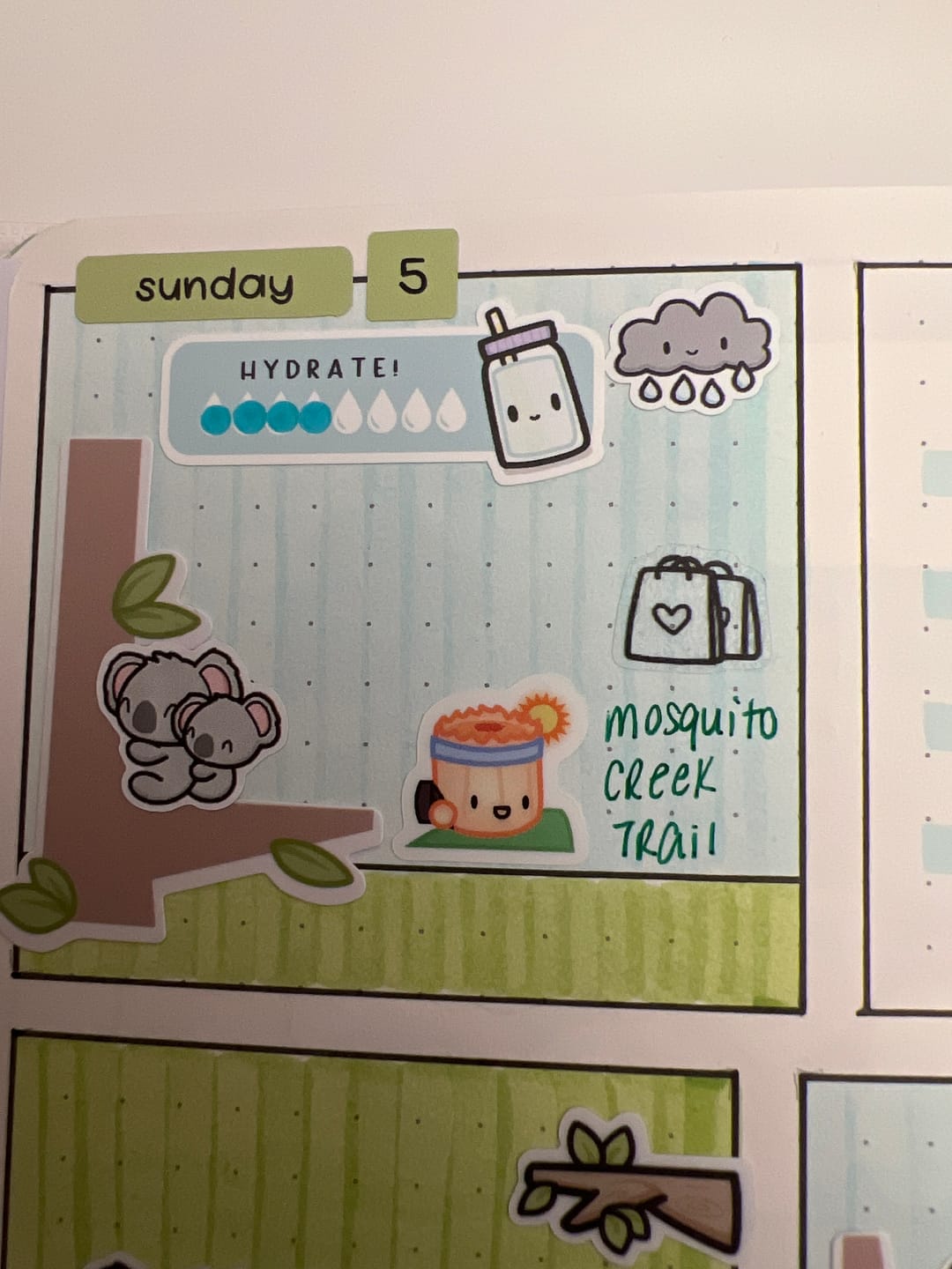 Customer photo review of It's Raining, It's Pouring Planner Stickers