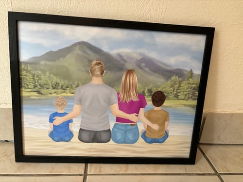 Customer photo review of Affiche Personnalisée - Famille Papa Maman Enfants & Animaux