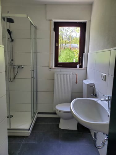 Customer photo review of SONNI Duschkabine Eckeinstieg Schiebetür mit/ohne Duschtasse Ablaufgarnitur 70-120cm Höhe 195cm