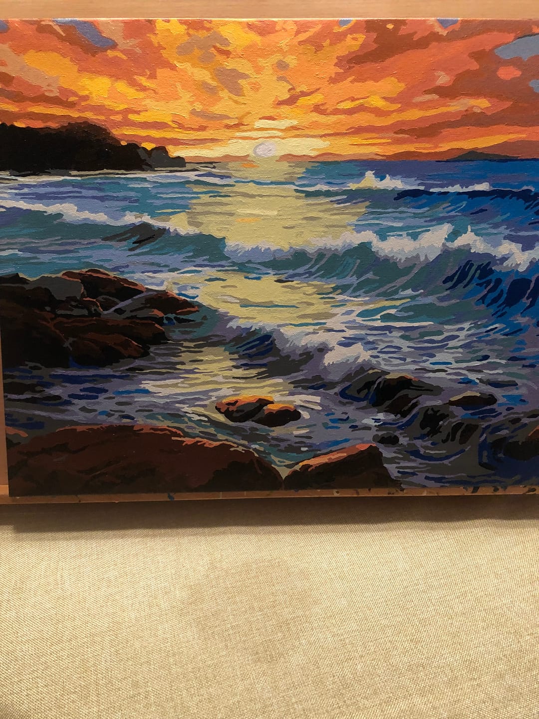 Customer photo review of Ocean Sunrise Painting - Paint by Numbers