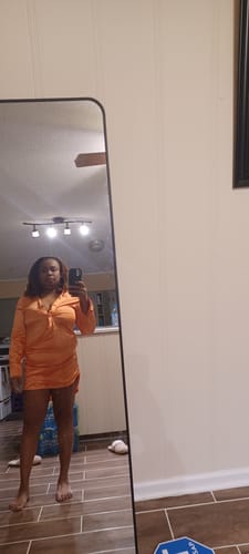 Customer photo review of Solid Draped Shirt Dress