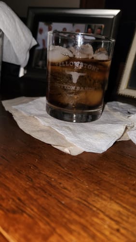 Customer photo review of Yellowstone Dutton Ranch Whiskey Glass