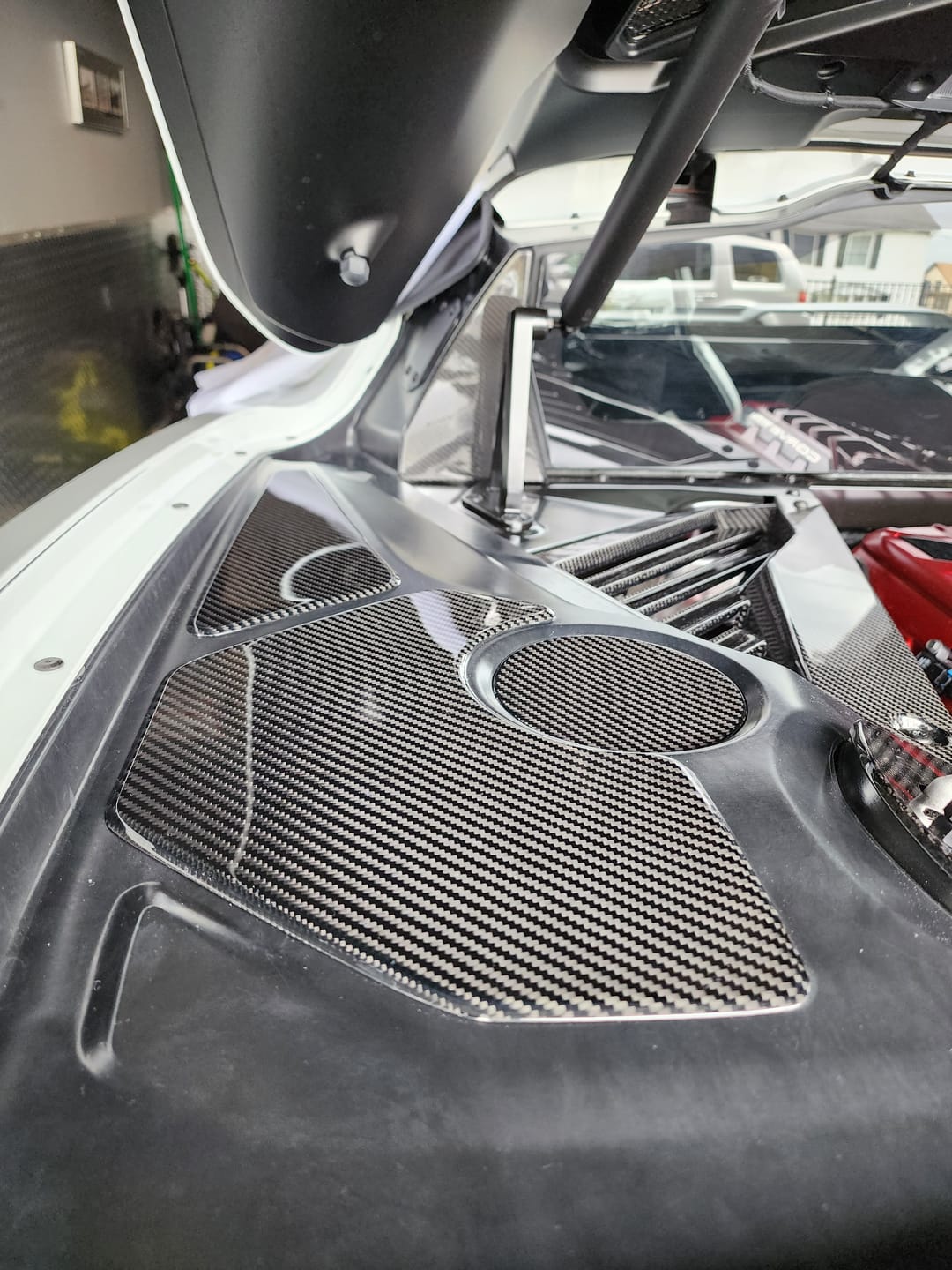 Customer photo review of Corvette C8 Carbon Fiber Engine Bay Panel Accent Covers