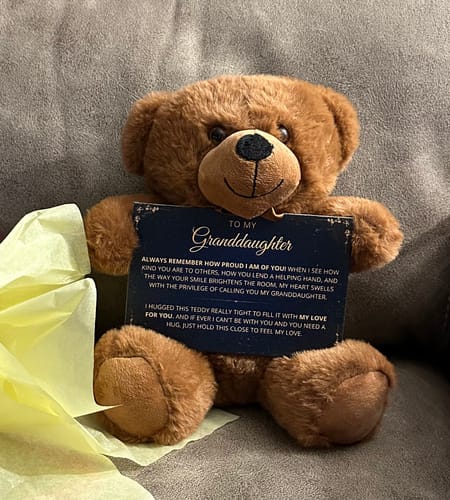 Customer photo review of Granddaughter, I'm Proud Of You - Teddy Bear With Canvas (GD82)